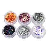 Maxbell 6 Box DIY Nail Art Glitter DIY Tips Shiny 3D Nails Rhinestones 3D Fish Scale