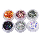 Maxbell 6 Box DIY Nail Art Glitter DIY Tips Shiny 3D Nails Rhinestones 3D Fish Scale