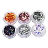 Maxbell 6 Box DIY Nail Art Glitter DIY Tips Shiny 3D Nails Rhinestones 3D Fish Scale