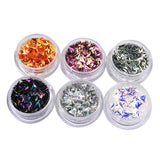 Maxbell 6 Box DIY Nail Art Glitter DIY Tips Shiny 3D Nails Rhinestones 3D Fish Scale