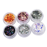 Maxbell 6 Box DIY Nail Art Glitter DIY Tips Shiny 3D Nails Rhinestones 3D Fish Scale