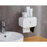 Maxbell Nail Free Trackless Wall Plastic Bathroom Tissue Paper Holder Box White