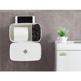 Maxbell Nail Free Trackless Wall Plastic Bathroom Tissue Paper Holder Box White