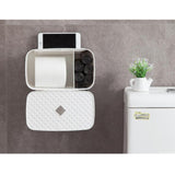 Maxbell Nail Free Trackless Wall Plastic Bathroom Tissue Paper Holder Box Almond