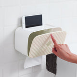 Maxbell Nail Free Trackless Wall Plastic Bathroom Tissue Paper Holder Box Almond