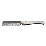 Maxbell Pocket Stainless Steel Folding Mustache Grooming Comb Hair Styling Comb Black