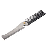 Maxbell Pocket Stainless Steel Folding Mustache Grooming Comb Hair Styling Comb Black