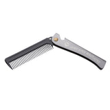 Maxbell Pocket Stainless Steel Folding Mustache Grooming Comb Hair Styling Comb Black