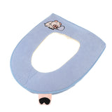 Maxbell Bathroom Soft Washable Cloth Toilet Seat Cover Pads HJY-6262 light blue