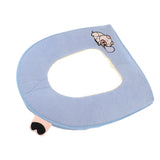 Maxbell Bathroom Soft Washable Cloth Toilet Seat Cover Pads HJY-6262 light blue