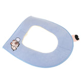 Maxbell Bathroom Soft Washable Cloth Toilet Seat Cover Pads HJY-6262 light blue