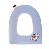 Maxbell Bathroom Soft Washable Cloth Toilet Seat Cover Pads HJY-6262 light blue