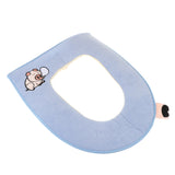 Maxbell Bathroom Soft Washable Cloth Toilet Seat Cover Pads HJY-6262 light blue