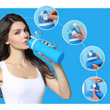 Maxbell 750ML Folding Silicone Water Bottle Sport Kettle For Outdoor Travel Blue