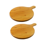 Maxbell Bamboo Pizza Serving Tray Round Cutting Board Pan Kitchen Tool 13 inches