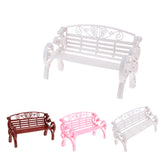 Maxbell 1:6 Scale Dollhouse Miniature Furniture Plastic Garden Patio Park Bench Pink