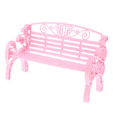 Maxbell 1:6 Scale Dollhouse Miniature Furniture Plastic Garden Patio Park Bench Pink