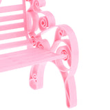 Maxbell 1:6 Scale Dollhouse Miniature Furniture Plastic Garden Patio Park Bench Pink