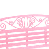 Maxbell 1:6 Scale Dollhouse Miniature Furniture Plastic Garden Patio Park Bench Pink