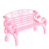 Maxbell 1:6 Scale Dollhouse Miniature Furniture Plastic Garden Patio Park Bench Pink