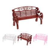 Maxbell 1:6 Scale Dollhouse Miniature Furniture Plastic Garden Patio Park Bench Pink