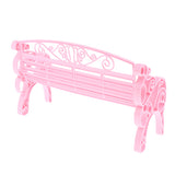 Maxbell 1:6 Scale Dollhouse Miniature Furniture Plastic Garden Patio Park Bench Pink