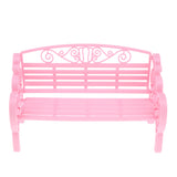 Maxbell 1:6 Scale Dollhouse Miniature Furniture Plastic Garden Patio Park Bench Pink
