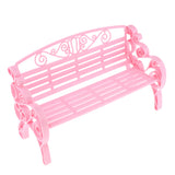 Maxbell 1:6 Scale Dollhouse Miniature Furniture Plastic Garden Patio Park Bench Pink