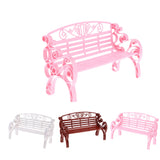 Maxbell 1:6 Scale Dollhouse Miniature Furniture Plastic Garden Patio Park Bench Pink