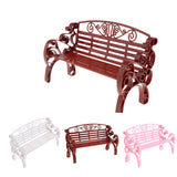 Maxbell 1:6 Scale Dollhouse Miniature Furniture Plastic Garden Patio Park Bench Pink