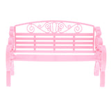 Maxbell 1:6 Scale Dollhouse Miniature Furniture Plastic Garden Patio Park Bench Pink