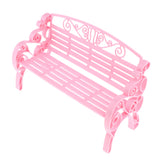 Maxbell 1:6 Scale Dollhouse Miniature Furniture Plastic Garden Patio Park Bench Pink