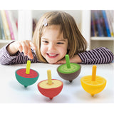Maxbell Handmade Painted Wooden Fruits Pattern Spinning Tops Kids Toy - Apple
