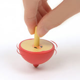 Maxbell Handmade Painted Wooden Fruits Pattern Spinning Tops Kids Toy - Apple