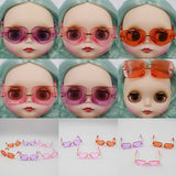 Maxbell Fashionable Sunglasses Heart-shaped Glasses For 12inch Blythe Dolls Orange