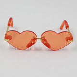 Maxbell Fashionable Sunglasses Heart-shaped Glasses For 12inch Blythe Dolls Orange