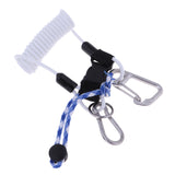 Maxbell Scuba Diving Spring Coiled Lanyard With Clips for Cameras Lights White