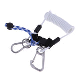 Maxbell Scuba Diving Spring Coiled Lanyard With Clips for Cameras Lights White