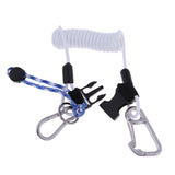 Maxbell Scuba Diving Spring Coiled Lanyard With Clips for Cameras Lights White