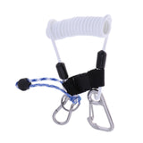 Maxbell Scuba Diving Spring Coiled Lanyard With Clips for Cameras Lights White