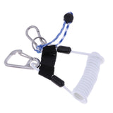 Maxbell Scuba Diving Spring Coiled Lanyard With Clips for Cameras Lights White