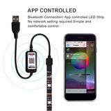 Maxbell Bluetooth Control RGB LED Strip Light USB Car Lights TV Back Lamp 0.5m