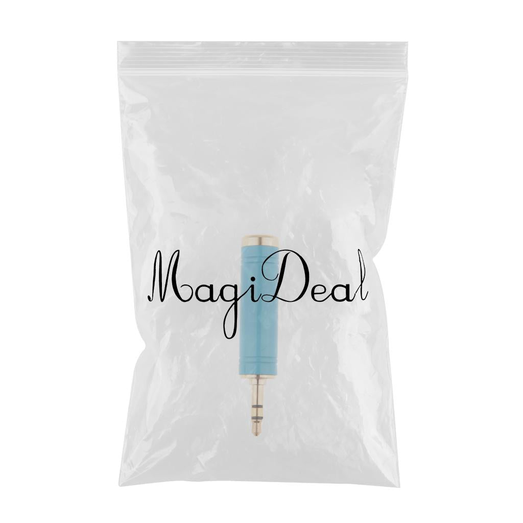 Maxbell Gold Plated 3.5mm to 6.35 mm Male to Female Stereo Jack Adapter  blue