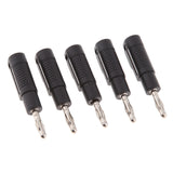 Maxbell 5Pcs Unshrouded Stackable 4mm Banana Plug Speaker Cable Connectors  black