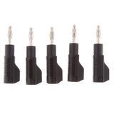 Maxbell 5Pcs Unshrouded Stackable 4mm Banana Plug Speaker Cable Connectors  black