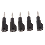 Maxbell 5Pcs Unshrouded Stackable 4mm Banana Plug Speaker Cable Connectors  black