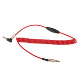 Maxbell 3.5mm M to M Aux Cable Cord Right Angle Audio Headphone Jack With Mic Red