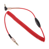 Maxbell 3.5mm M to M Aux Cable Cord Right Angle Audio Headphone Jack With Mic Red