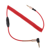 Maxbell 3.5mm M to M Aux Cable Cord Right Angle Audio Headphone Jack With Mic Red