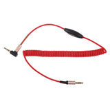 Maxbell 3.5mm M to M Aux Cable Cord Right Angle Audio Headphone Jack With Mic Red